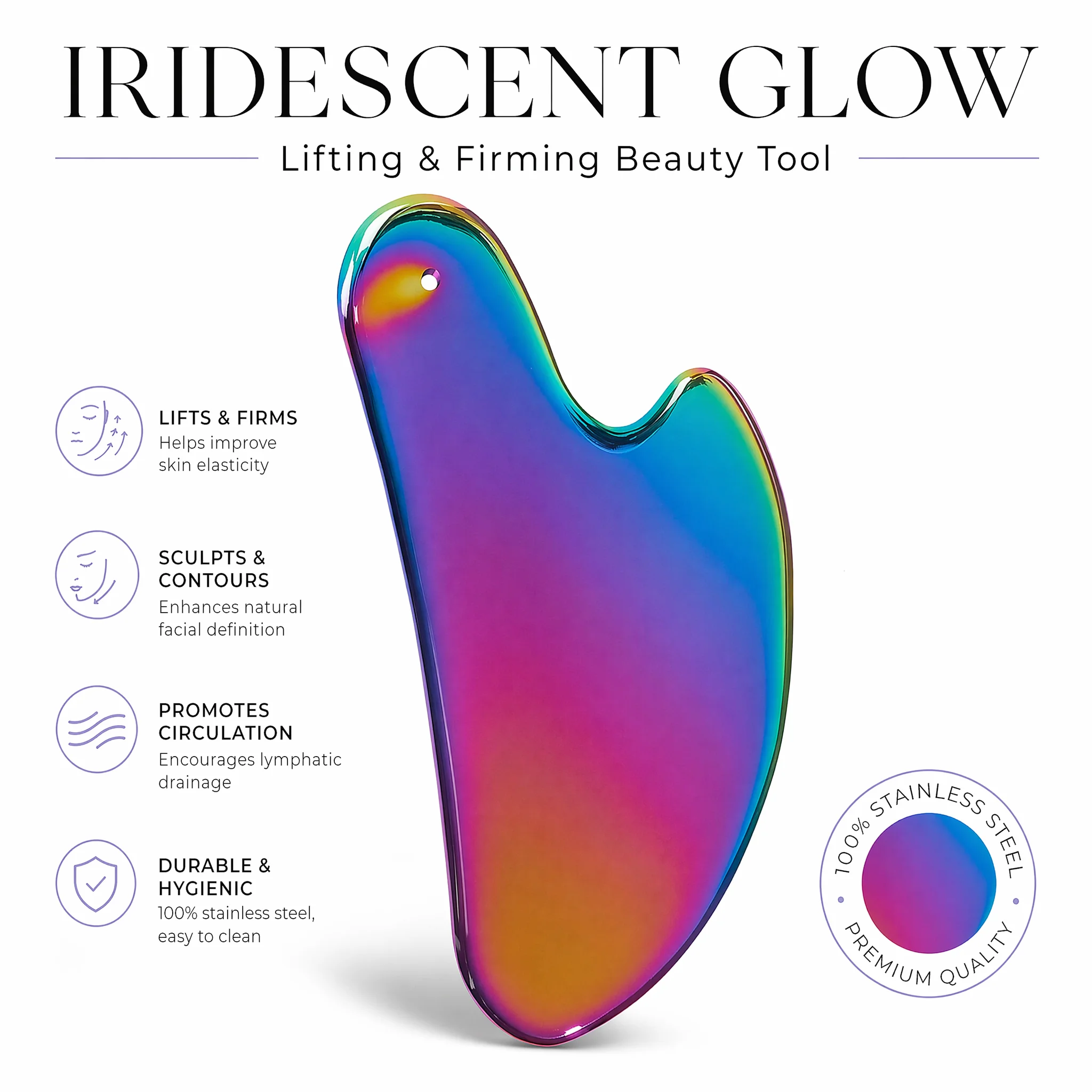 Relax - Spa & Wellness - 1 Stuks Rvs Gua Sha Board