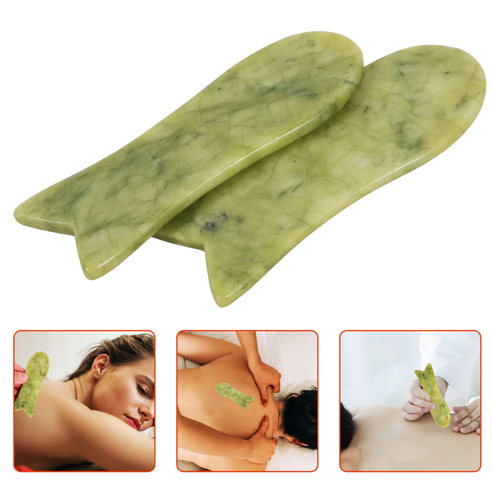Relax - Spa & Wellness - 2 stuks natuurlijke jade Gua Sha