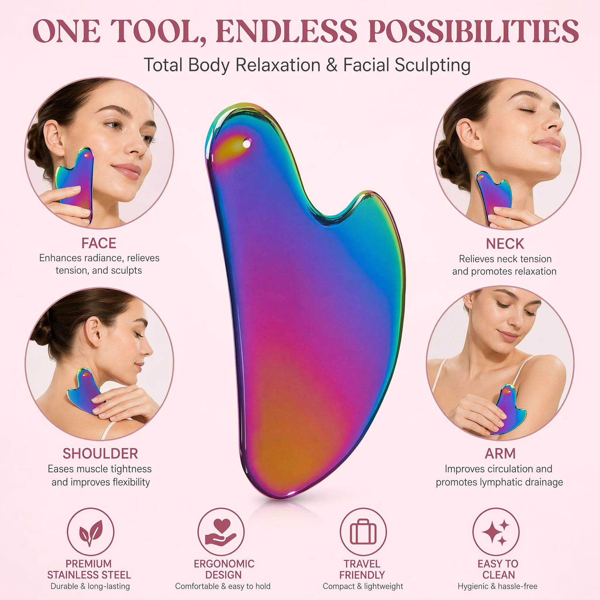 1 Stuks Rvs Gua Sha Board Holo - Relax - Spa & Wellness recensie en prijs